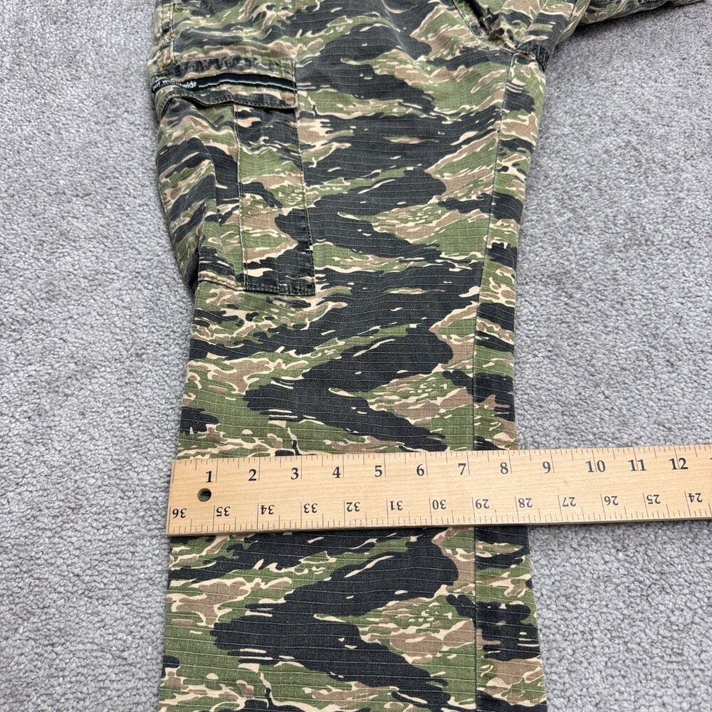 HUF Tiger Striped Camo Cargo Pants Mens Medium Green 100% Cotton Pull On Outdoor - Picture 15 of 16